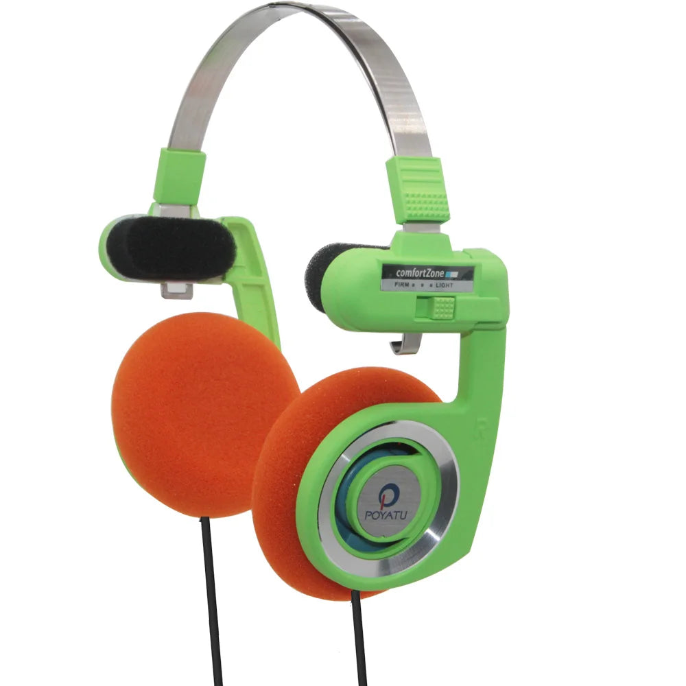 Poyatu Retro Headphone With Microphone Stereo Classic Open Hifi On-ear HD Earphones Foldable Portable Lightweight Headset