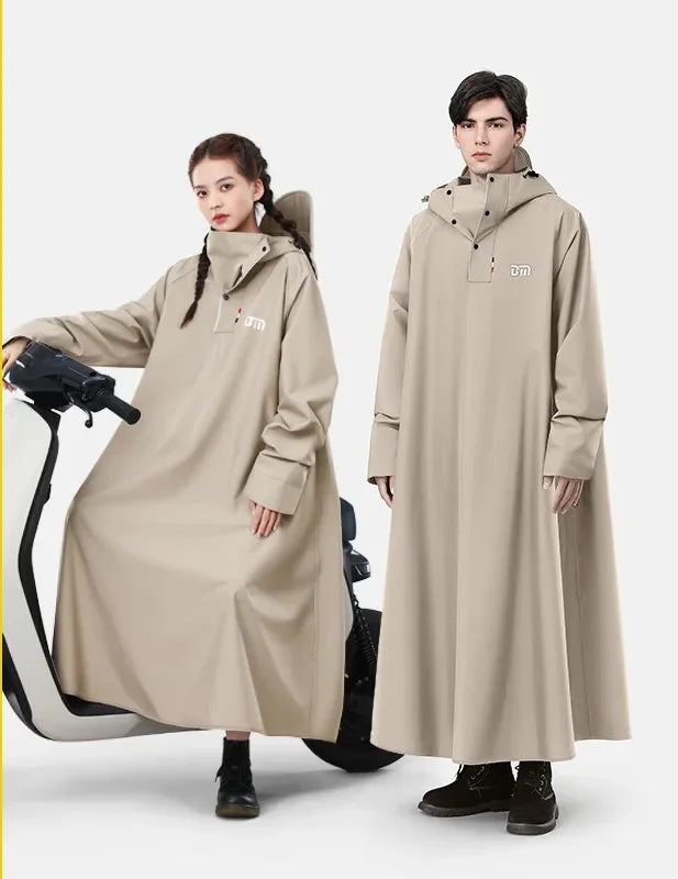Thicken Oxford Waterproof Rain Gear Rain Poncho Korean Fashion Rain Coat One-piece Long Raincoat Loose Oversized Hooded Rainwear