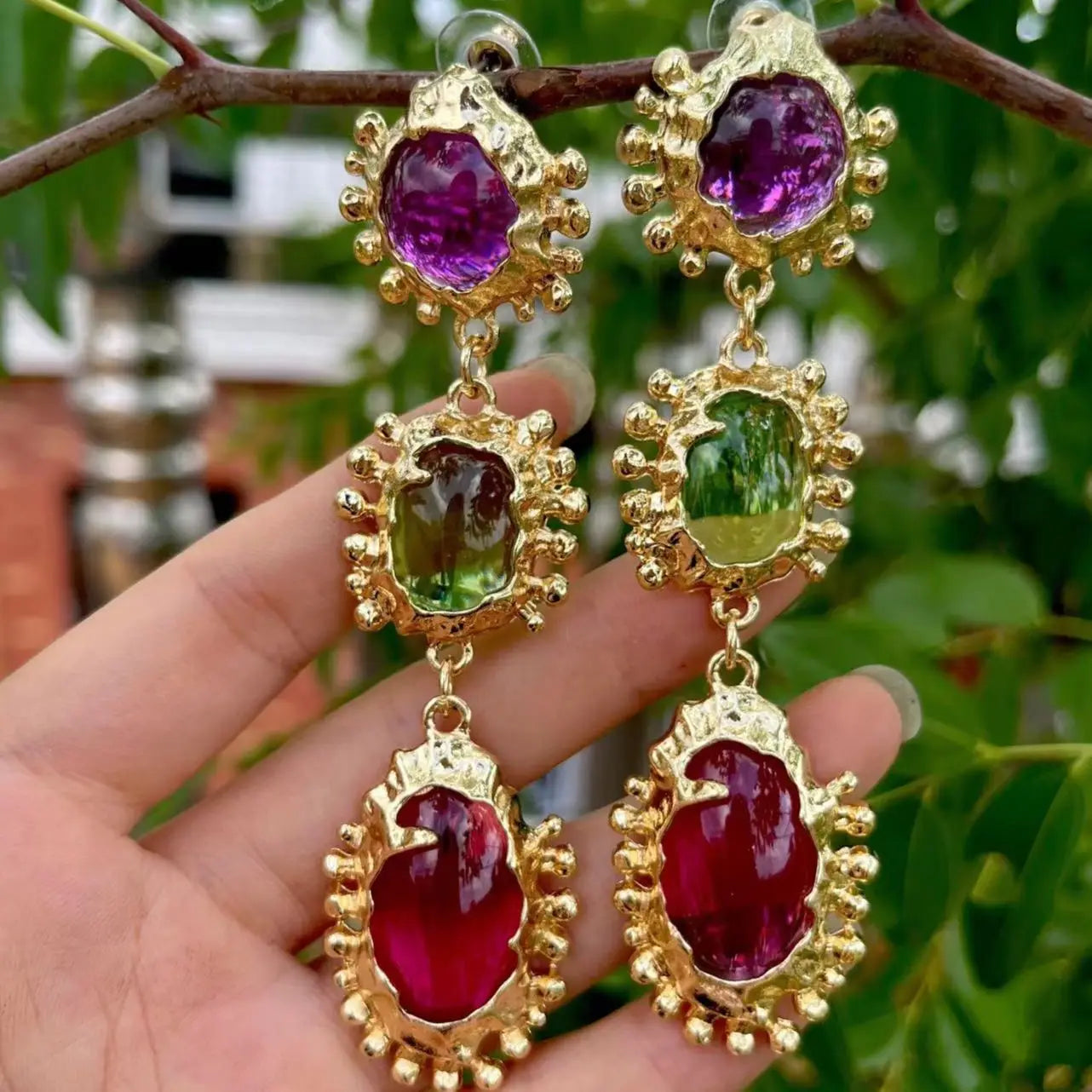 Anting Titisan Air Resin Baharu untuk Barang Kemas Kasual Parti Wanita