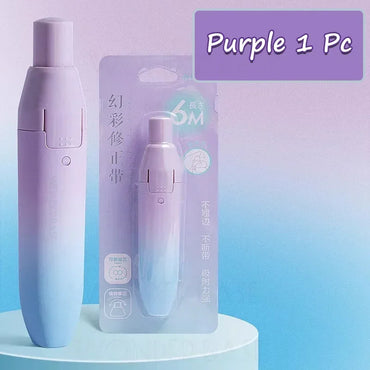 Replaceable Core Correction Tape Cute Gradient Color Pen Shape Press Type Correction Tape for School Student Stationery Supplies