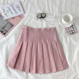 Solid Color A-line Short Women Summer Western Cloth Fabric High Waist Slim Half Skirt Autumn Winter Jk Short Skirt Sweet Style