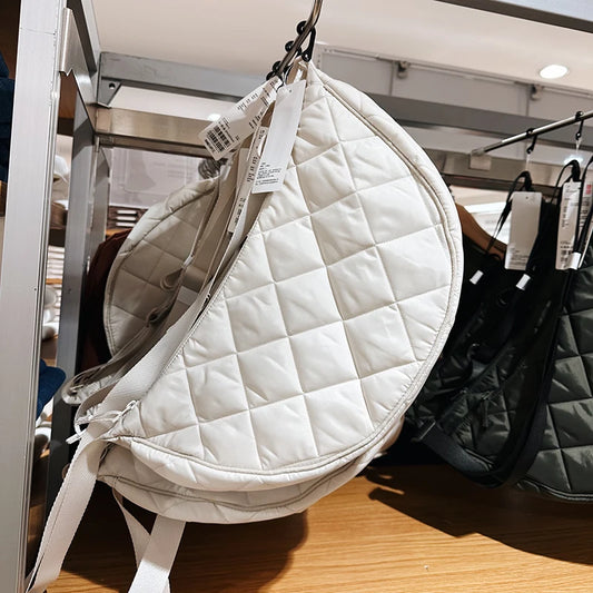 Beg Bahu Berkuilt Fesyen Beg Ladu Bergaya Beg Selempang Bulan Sabit Berkapasiti Besar Beg Setengah Bulan Bergaya Beg Beg Satchel Mudah