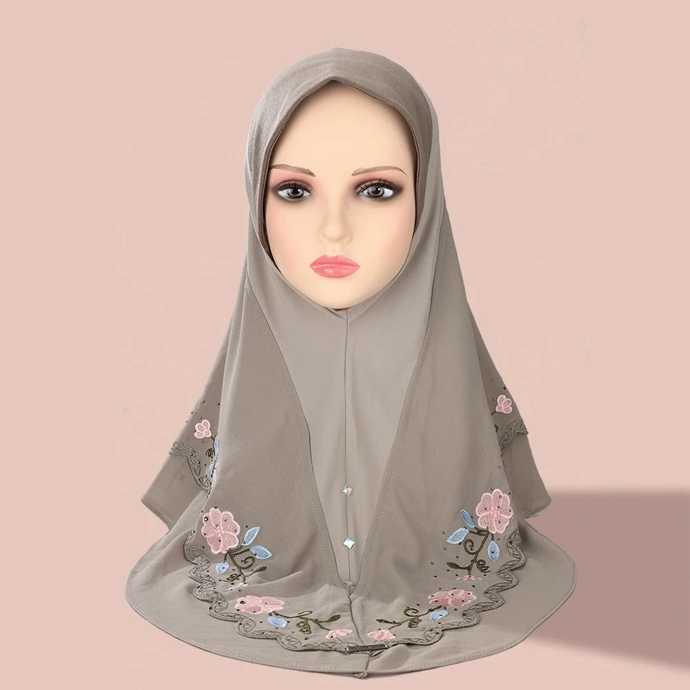 Tudung Muslim Lapisan Dua Lapisan Berat Tudung Lace Pullover Tudung Wanita Melayu Muslim Lapisan Dua Tudung Manik Chiffon