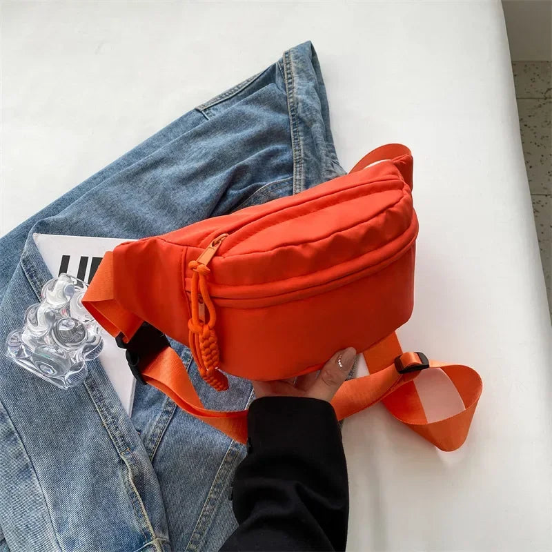 Chest Bags Banana Bag for Women Sling Crossbody Waist Pack Canvas Running Waist Bag Casual Fanny Packs Sport Half Moon Belt Bag