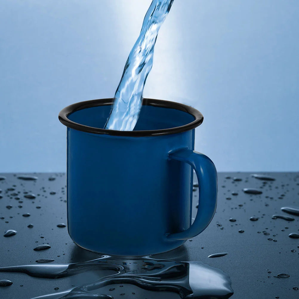 2 Keping Logam Vintaj Cawan Minum Pejabat Cawan Jelas Cermin Mata Enamel Cawan Perkhemahan Pukal Teh Kopi