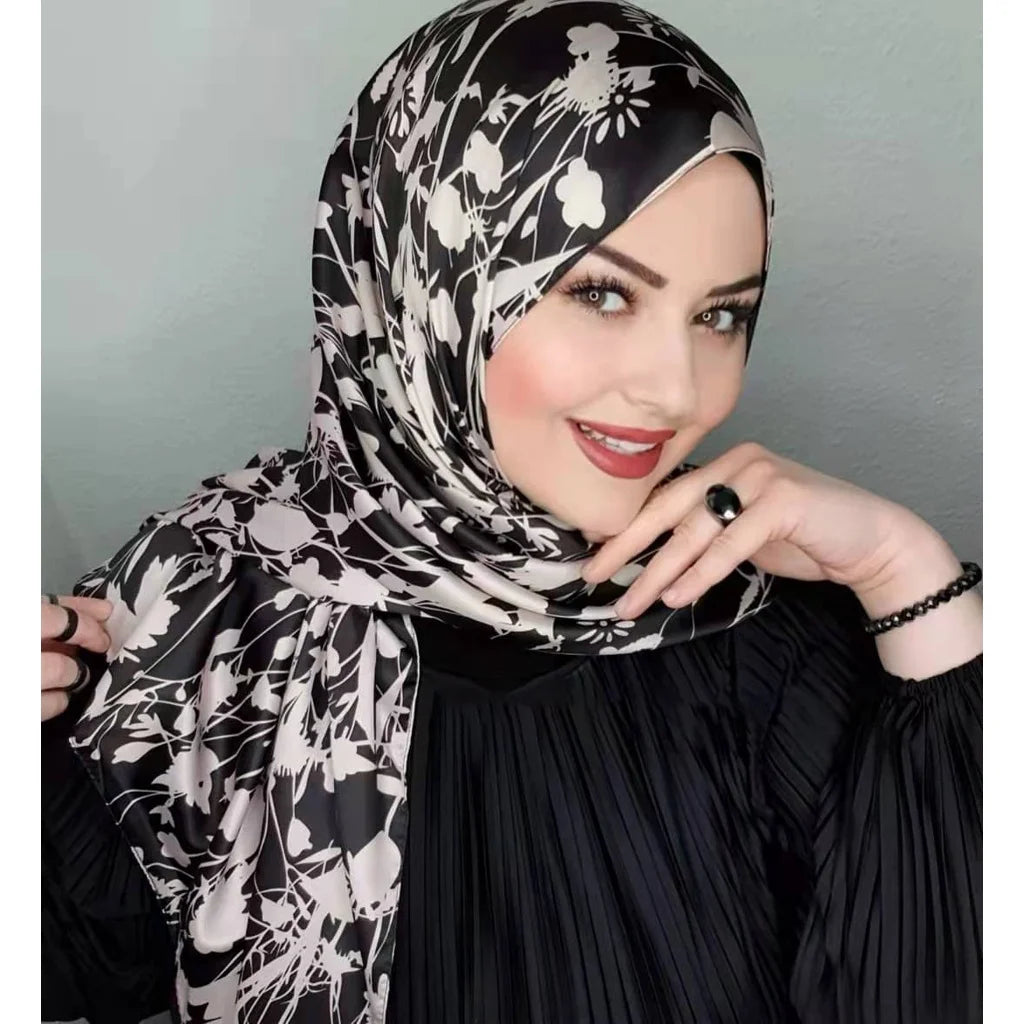 Abaya Busana Sutera Hitam Muslim Abaya Hijab Jersi Selendang Abaya Pakaian untuk Wanita Serban Ndercap Segera Hijab Modal Islam Bungkus Kepala
