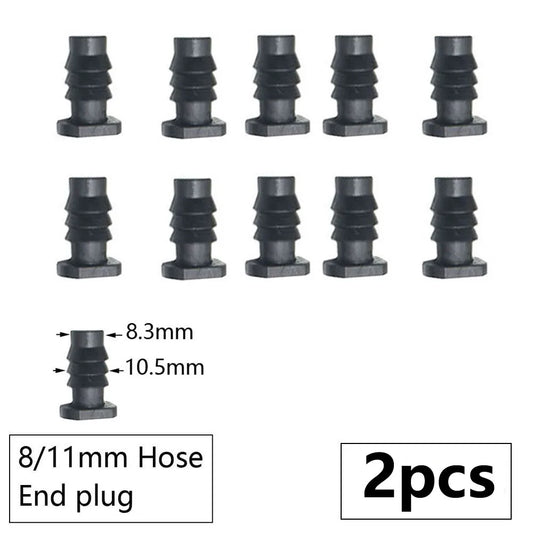 3/8" 8mm Garden Hose Connector 8/11 To 4/7 3/5mm Hose Reducer Water Splitter Tee Elbow End Plug Drip Irrigation System Fitting