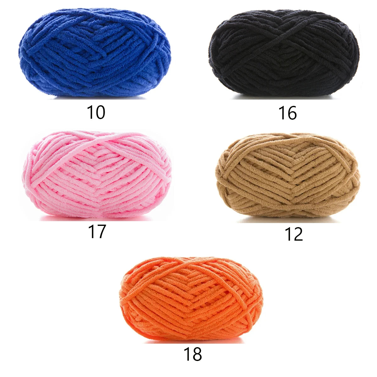 5pcsX50g Thick Velvet Yarn Handmade DIY Knitting Yarn Wholesale Wool Line Scarf Hat Soft Chenille Yarn Knit Wol
