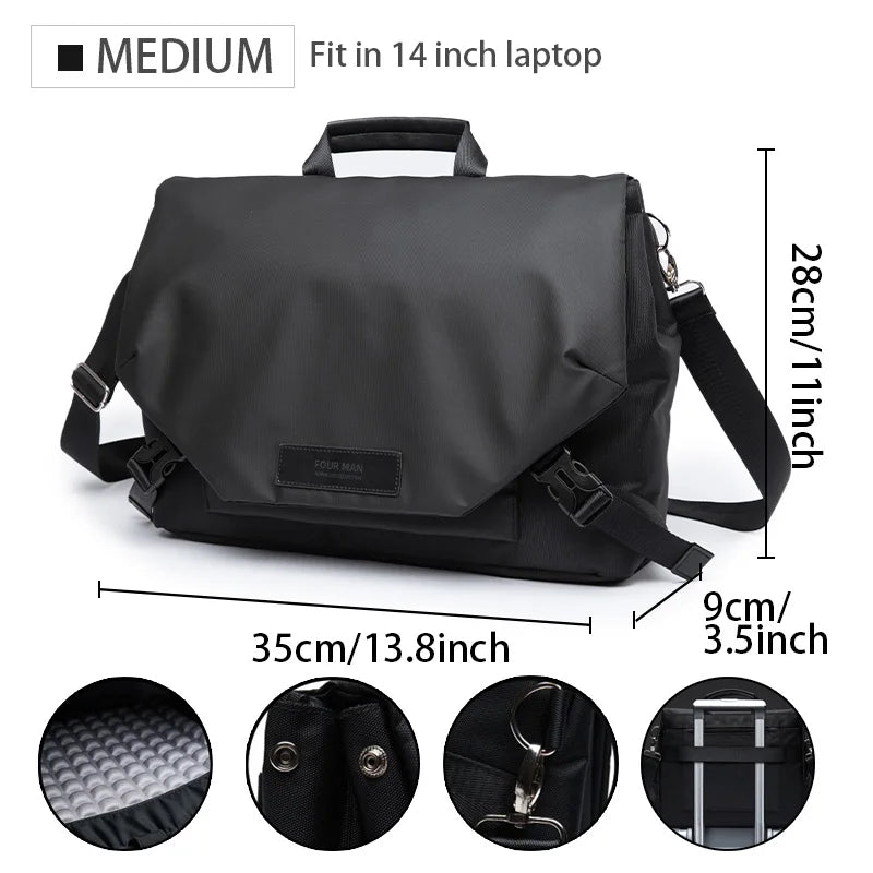 Beg Bahu Selempang Messenger Lelaki 2024 Pek Anduh Kecil Lelaki Untuk Kerja Perniagaan Pek Oxford Kalis Air Dompet Satchel