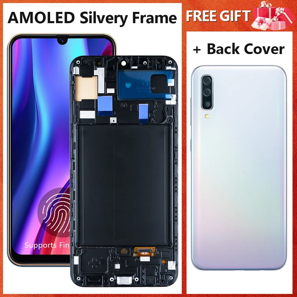 6.4"Super OLED For Samsung Galaxy A50 SM-A505FN/DS A505 LCD Display Touch Screen Digitizer With Frame For Samsung A50 A505F LCD