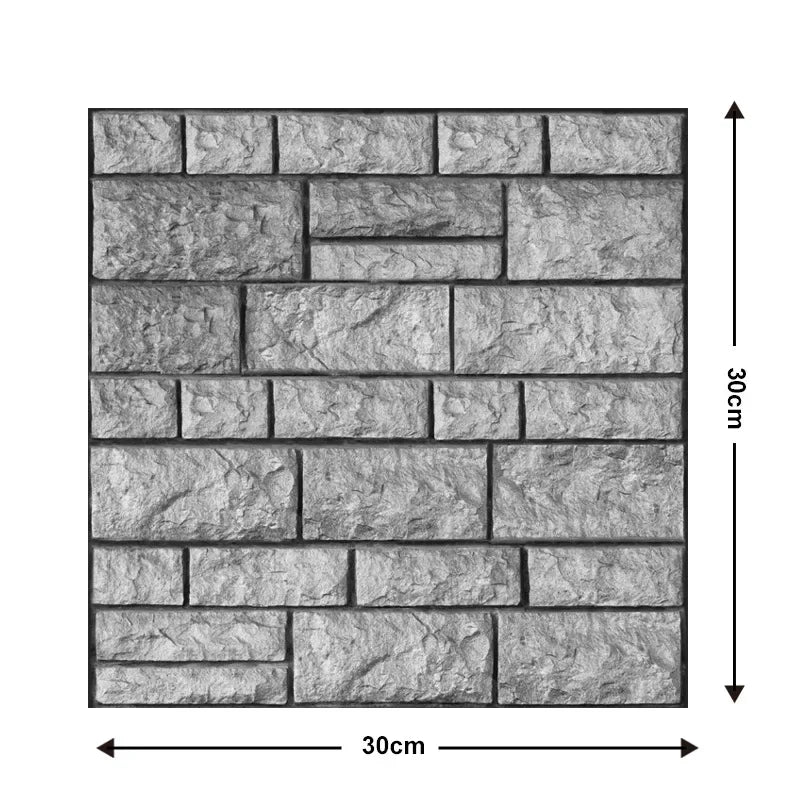 10 Keping Pelekat Dinding Pelekat Diri 3D 30x30cm Kertas Dinding PVC Kalis Air Mural Seni Dinding Boleh Alih untuk Hiasan Ruang Tamu Rumah DIY
