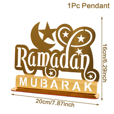 Ramadan Mubarak Acrylic Ornaments Ramadan Kareem Decoration 2024 Eid Mubarak Islamic Muslim Party Decor Eid Al-Fitr Supplies