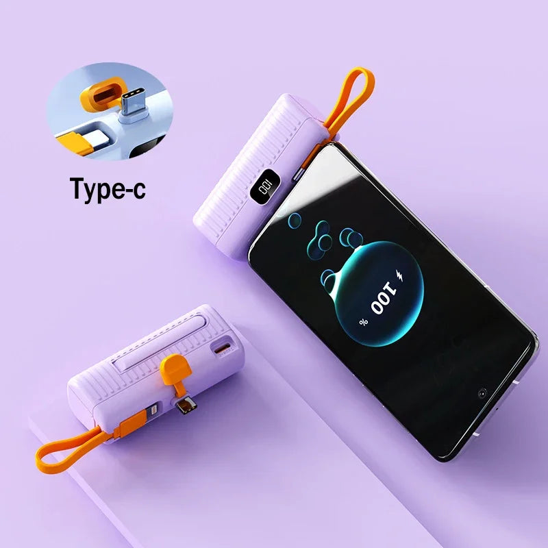 Bank Kuasa Xiaomi 30000 mAh Poket Mudah Alih Kompak Kabel Terbina dalam Power Bank Dua Hala Serasi Pengecasan Cepat iPhone Samsung