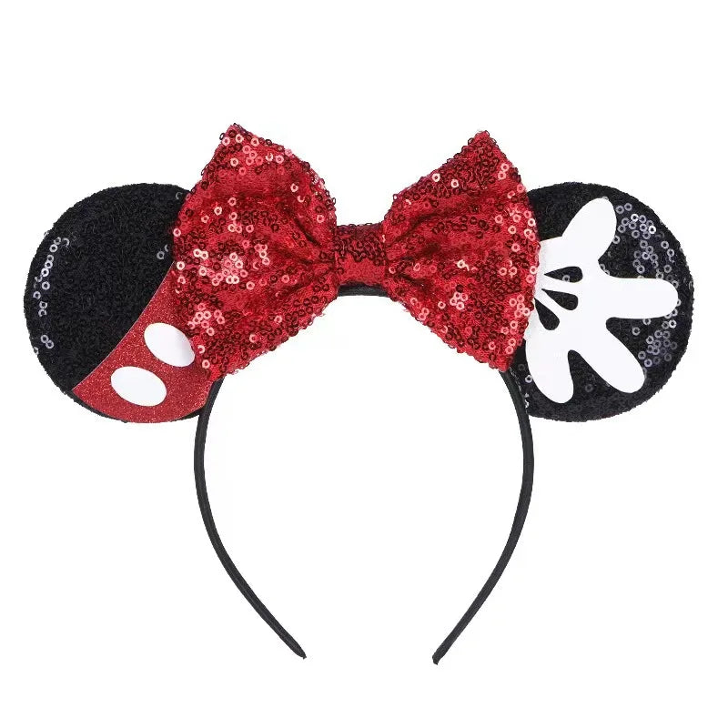Cartoon Anime Mouse Ears Headband for Women Men Hair Accessories Cute Mouse Elasticity Bow Headdress Toys Childrens Xmas Gifts