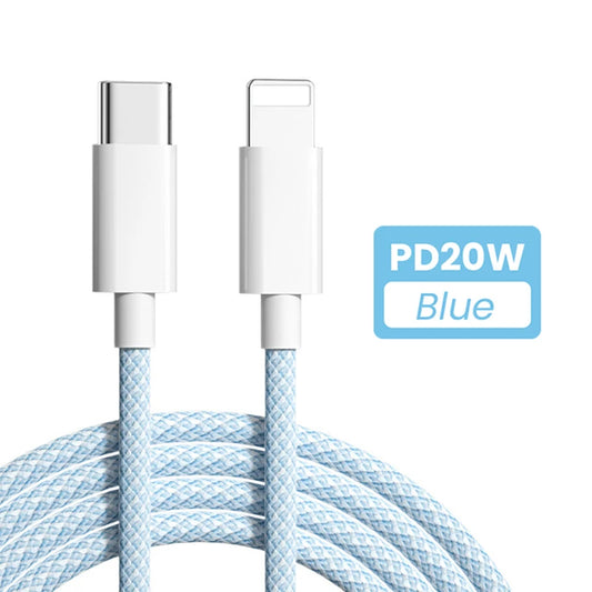 4 Warna Kabel USB 20W PD untuk iPhone 14 13 12 Pro Max 11 iPad Mini Jenis C Pengecasan Cepat Kord Wayar Data USB C 1M 2M