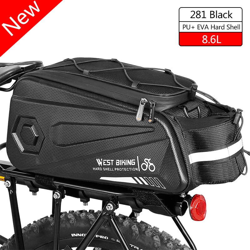 WEST BIKING Waterproof Bicycle Saddle Bag 20L Large Capacity Tail Rear 3 in 1 Trunk Bag Road Mountain Luggage Carrier Bike Bags