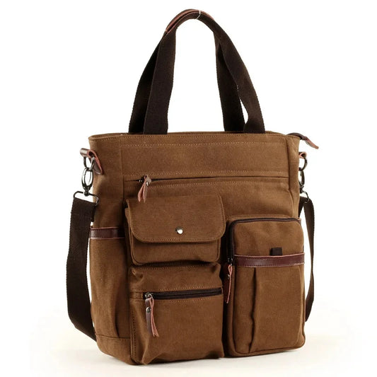 Men Canvas Messenger Bag Crossbody Bags Unisex Sling Bag Shoulder Bag for Travel Work College Vintage Men's Handbags Briefcase
