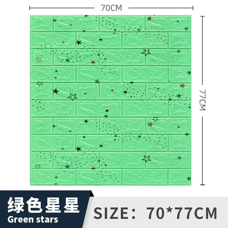 3/5MM 3D Wall Sticker Panel Foam Home Decoration DIY Wallpaper Living Room Bathroom Tv Background Self Adhesive Panels 70*77cm
