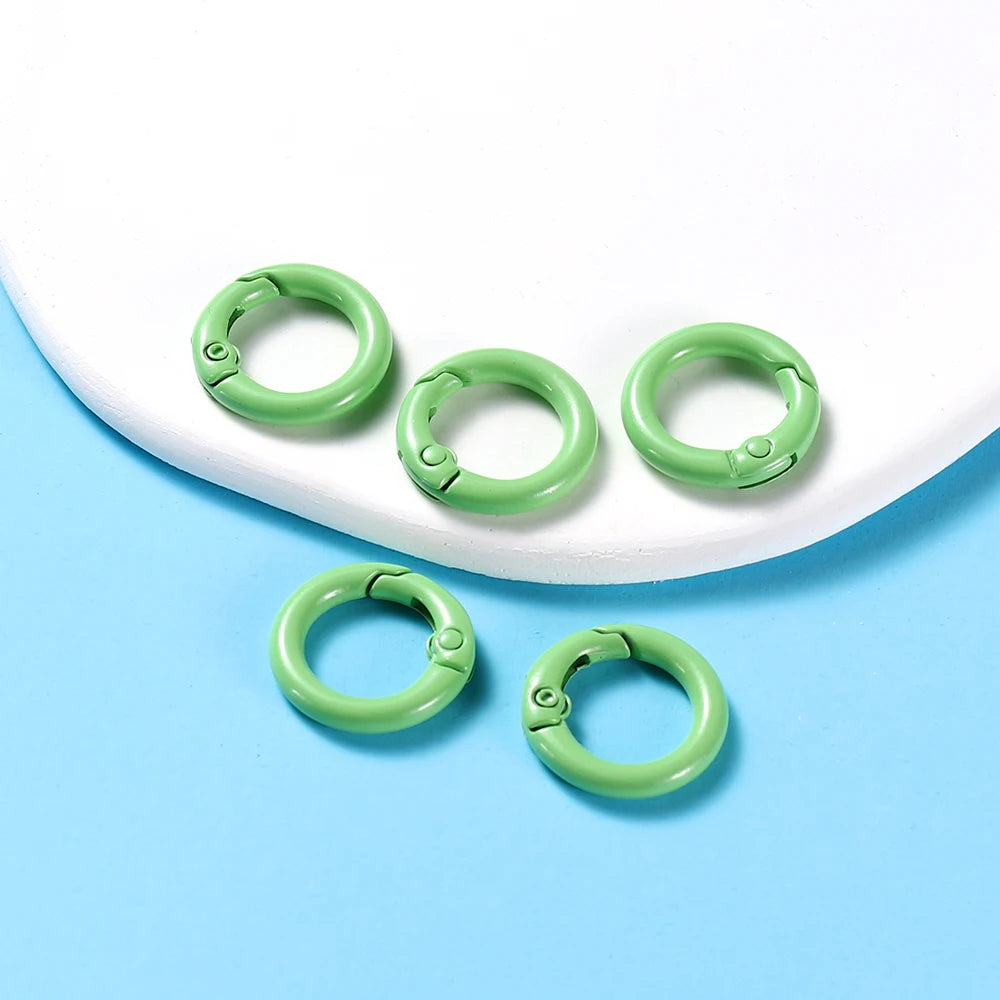 5Pcs/Lot 21 Colors Metal O Ring Spring Clasp Openable Round Carabiner Keychain Clips Hook Dog Chain DIY Jewelry Buckle Connector