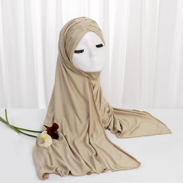 Tudung Muslimah Pelbagai Warna Selesa Berkualiti Tinggi Bersikat Warna Solid Tudung Tudung Melayu Wanita Bertali Tudung Tudung Panjang