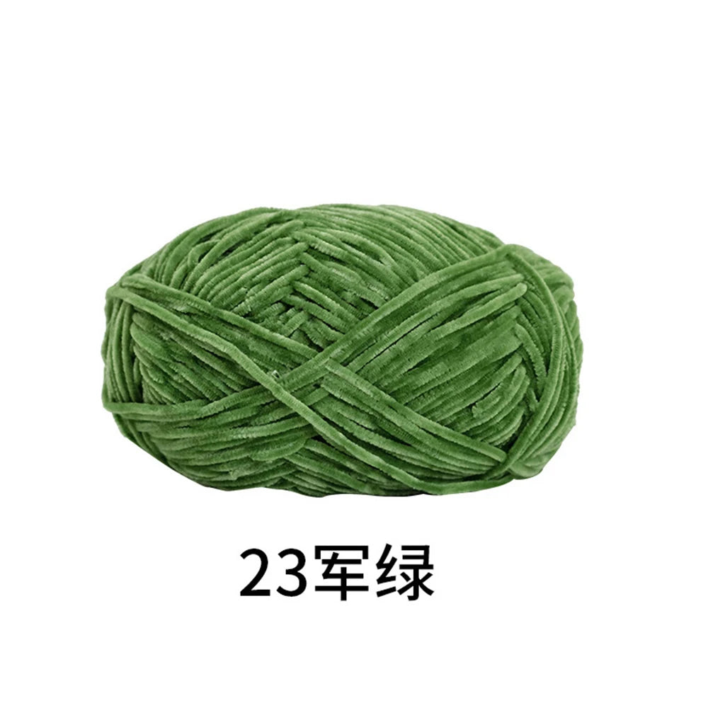 40g/roll 2mm Lustre Chenille Yarn DIY Hand Crochet Dolls Shoes Materials For Hand Knitting Thin Pleuche Wool Rope
