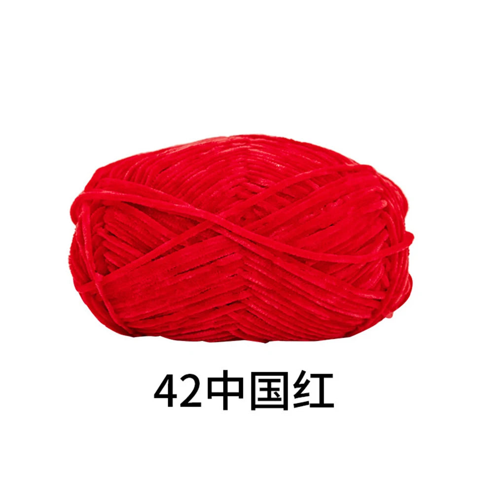 40g/roll 2mm Lustre Chenille Yarn DIY Hand Crochet Dolls Shoes Materials For Hand Knitting Thin Pleuche Wool Rope