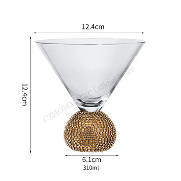 4/2/1Pcs Phnom Champagne Glass Inlaid Diamond Red Wine Glass Weddeing Party Crystal Goblet Cocktail Glass Drinkware Glasses Cup