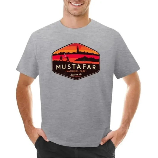 Kemeja-T Taman Negara Mustafar Kemeja-T kosong lengan pendek Kemeja-T grafik lelaki T-shirt leher-o lelaki