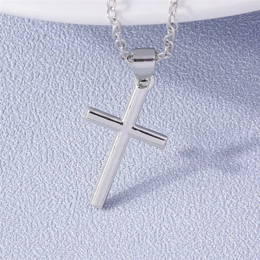 Fashion Cross Necklace for Women Men Gold Silver Color Dazzling Crystal Jesus Crucifix Necklace Christian Jewelry Wholesale