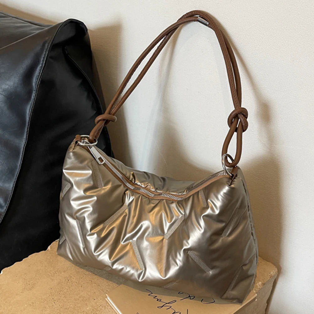 Beg Tote Berkuil Wanita Fesyen Beg Bahu Empuk Beg Hobo Beg Puffer Beg Satchel Beg Ketiak Beg Ulang-alik Musim Sejuk Kasual