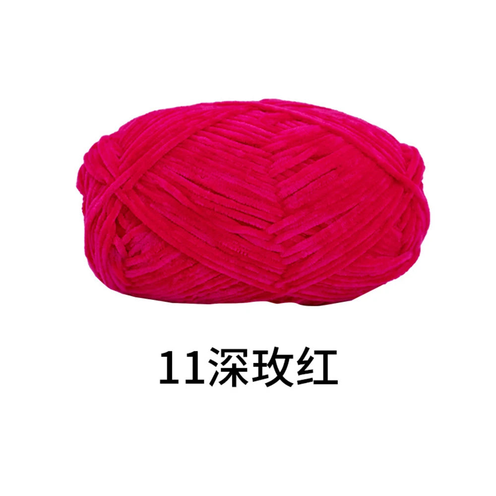 40g/roll 2mm Lustre Chenille Yarn DIY Hand Crochet Dolls Shoes Materials For Hand Knitting Thin Pleuche Wool Rope