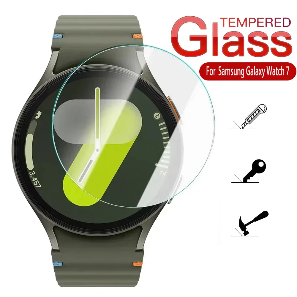 Filem Kaca Jelas HD untuk Samsung Galaxy Watch 7 6 5 4 40MM 44MM Skrin Penutup Penuh Pelindung Kaca Terbaja Aksesori Jam Tangan Pintar