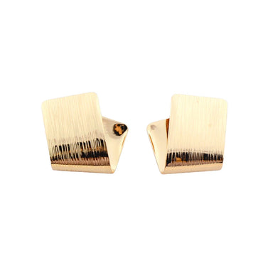 New Fashion Folded Small Earrings Uneven Square Women's Stud Earrings Unique Design Unusual Earrings for Female orecchini