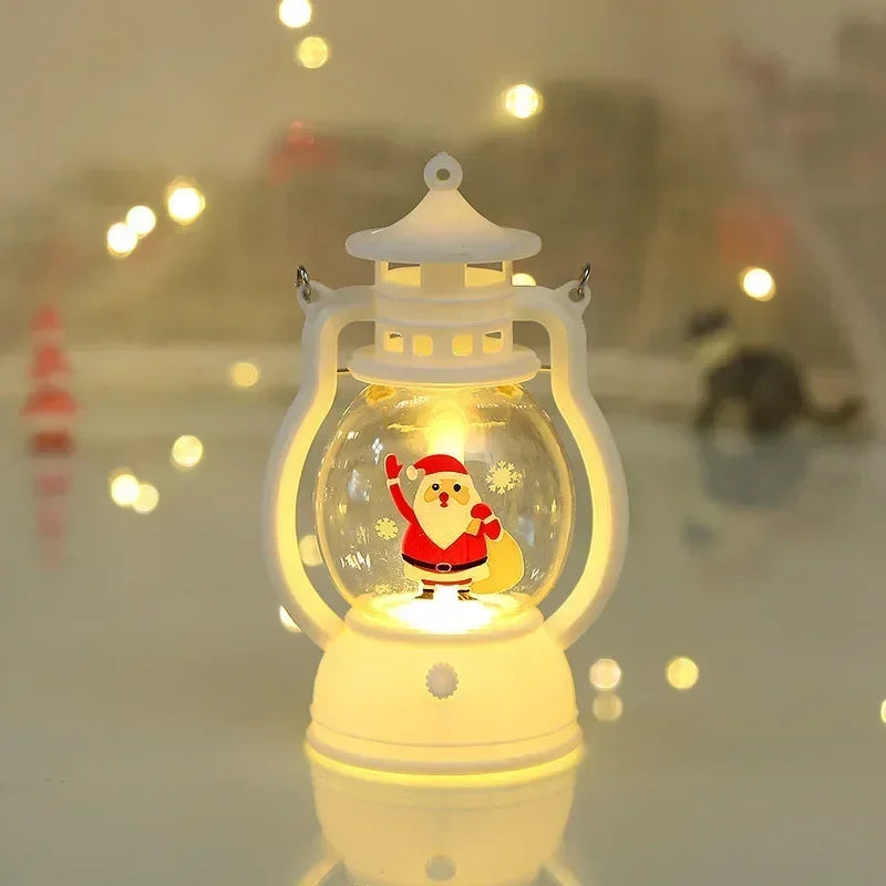 Hiasan Krismas Lampu Tanglung LED Santa Claus Hiasan Merry Christmas untuk Rumah 2024 Xmas Santa untuk Hadiah Tahun Baru Bayi