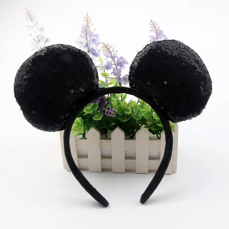 Cartoon Anime Mouse Ears Headband for Women Men Hair Accessories Cute Mouse Elasticity Bow Headdress Toys Childrens Xmas Gifts