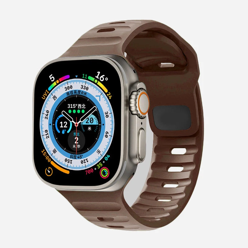 New Original Silicone Strap For Apple Watch Ultra 49mm Sports Bracelet iWatch Series 9 8 7 45mm 41mm 6 5 4 3 SE2 44mm 40mm Band