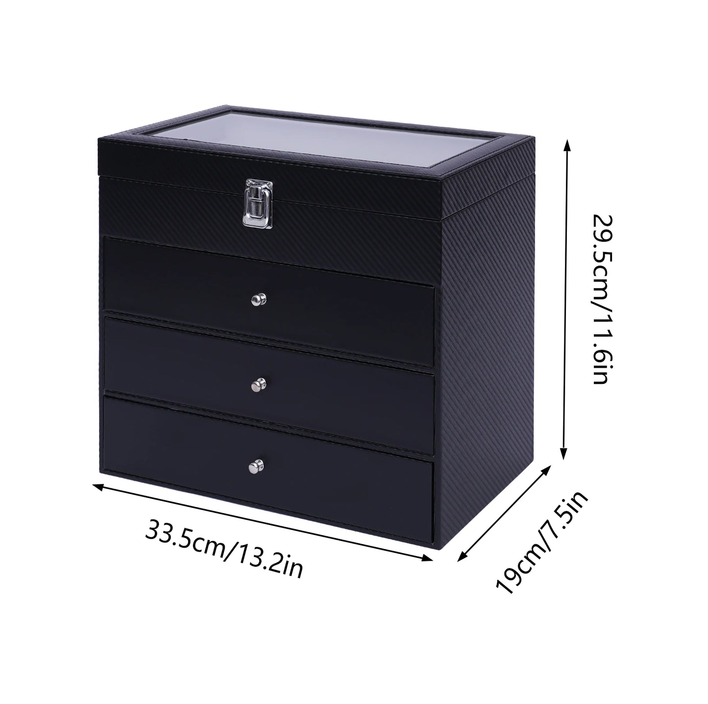 4-layer glasses display box storage box for glasses jewelry watches waterproof and Large Capacity Desktop storage cabinet with P