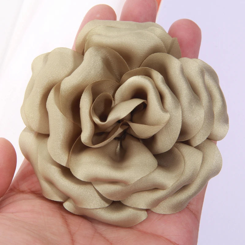9cm Handmade Artificial Satin Peony Flower for Hairpin Clip Apparel Headwear DIY Accessories DIY rosette Fabric Silk organza
