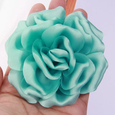 9cm Handmade Artificial Satin Peony Flower for Hairpin Clip Apparel Headwear DIY Accessories DIY rosette Fabric Silk organza