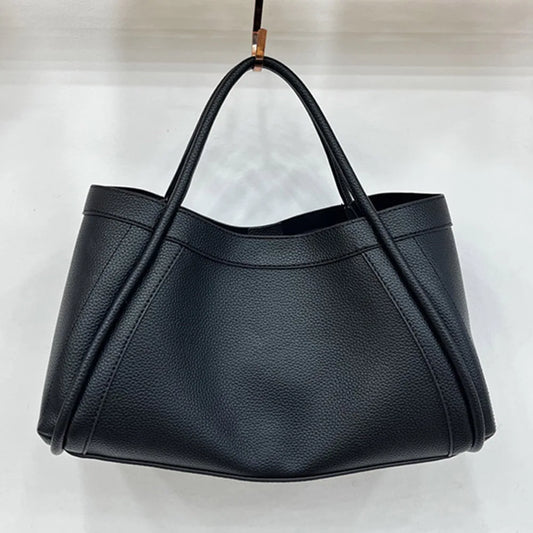 Female Big Soft Leather Satchel Bag Classic Solid Color Simple Casual Large Capacity Tote Bags Ladies Single Shoulder Handbag