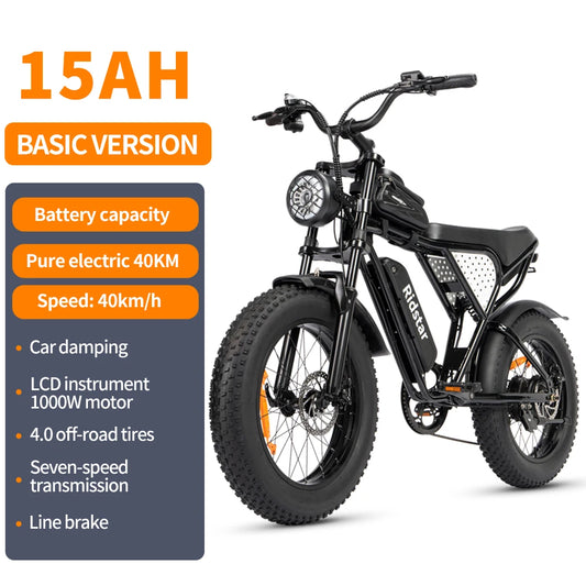 Ridstar Q20 Electric Bike 2000W 48V 40AH Waterproof Powerful Dual motor 20*4.0 Fat Tire For Mountain Electric Bicycle For Adult