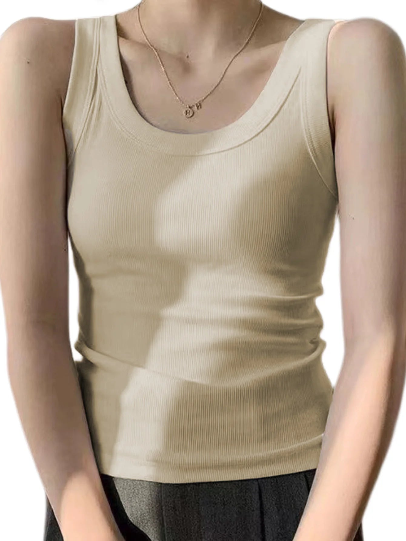 Wanita Seksi Knitted Vest Ribbed Slim Camis Tanpa Lengan Leher Bulat Tank Top 2023 Musim Panas Wanita Kasual Warna Solid Kamisol Asas