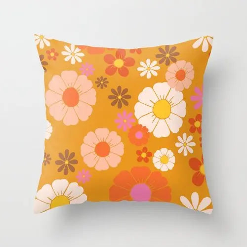 Modern waist pillow case flower pillow cover plant throw pillows for living room sofa cushion cover pillowcase office nap pillow