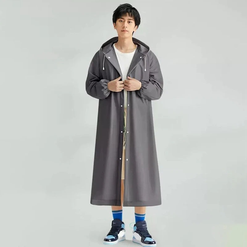 Non Disposable Raincoat Long Full Body Transparent Thickened Strap Mouth Adult Raincoat Full Body Rainproof Rainproof Coat Rain