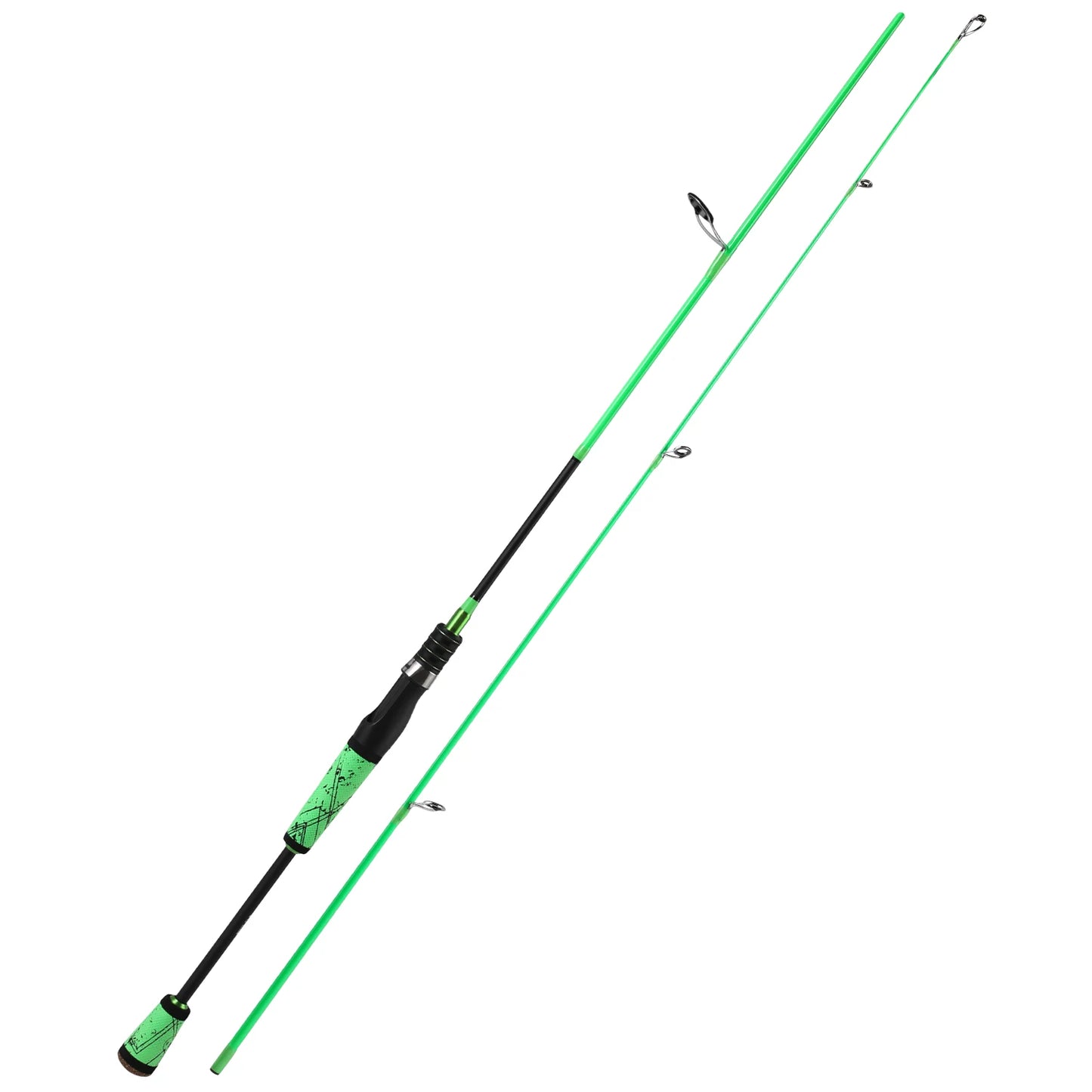 1.8m Fishing Pole 2 Sections Carbon Fiber Casting and Spinning Rods SuperPolymer Handle Fishing Rod for Bass Fishing