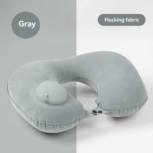 U-shaped Travel Pillow Automatic Air Inflatable Neck Rest Office Sleep Cushions Head Back Support Pillow Bedroom Accessories