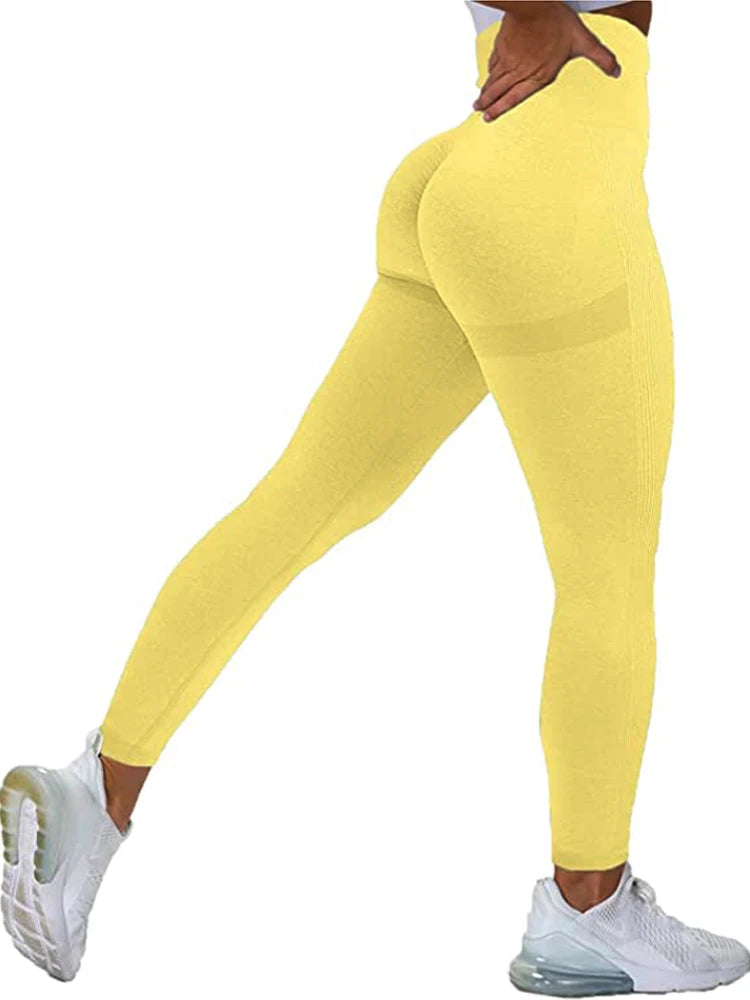 Legging Senam Lancar Wanita Pinggang Tinggi Legging Tekan Ke Atas Wanita Legging Gim Seksi Fesyen Legging Sukan Hitam