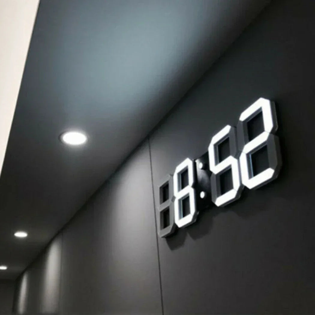 Jam Dinding LED 3D Jam Dinding Digital Besar Dengan Kawalan Jauh Jam Penggera Masa Tarikh Paparan Suhu Jam Dinding & Meja Reka Bentuk Moden