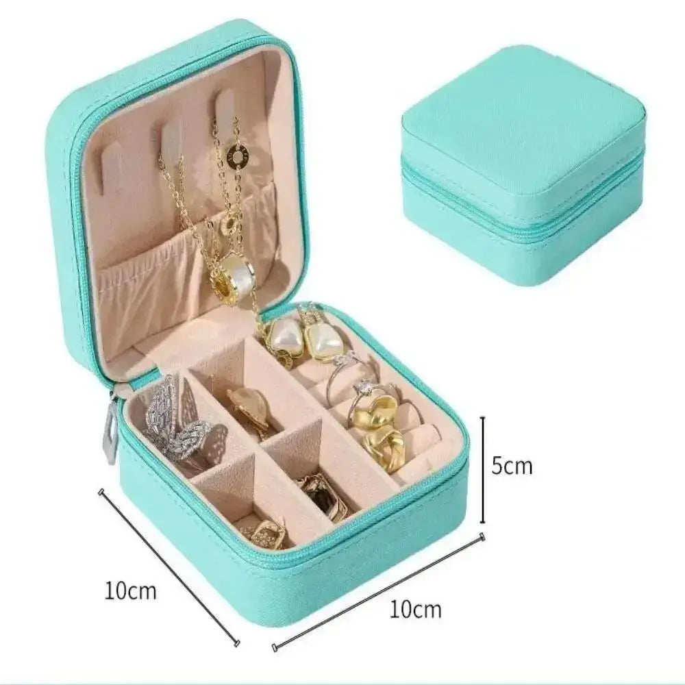 Kotak Penyimpanan Barang Kemas Mini Mudah Alih Subang Perjalanan Rumah Subang Penyimpanan Kalung untuk Wanita Penganjur Cincin Kes Paparan Kulit PU
