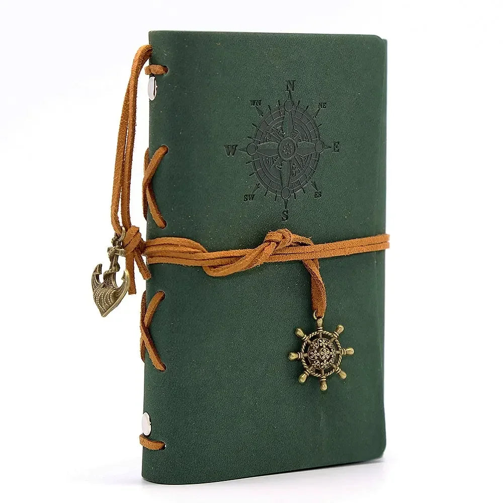 Buku Nota & Jurnal Retro Pengikat Agenda Buku Lakar Kulit Sampul Lembut 14x10sm Kertas Kraft Boleh Ganti Alat Tulis Dalam Korea